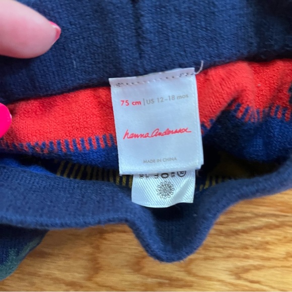 Hanna Andersson multicolor pear print sweater knit pants size 12-18 months - Picture 3 of 4